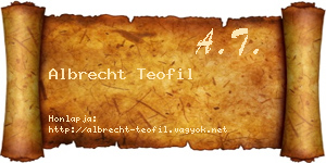 Albrecht Teofil névjegykártya